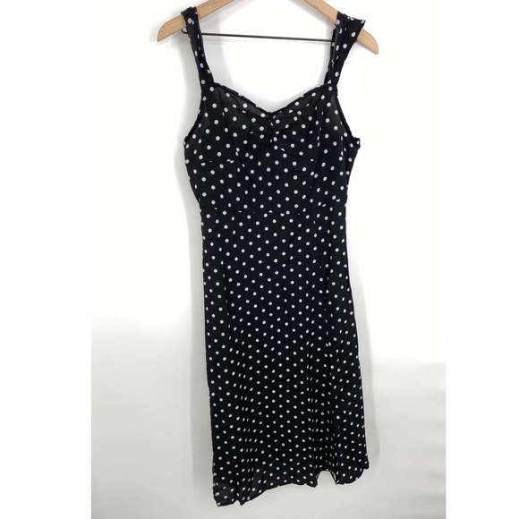 SHEIN Dresses & Skirts - Shein Black Polka Dot Dress Sleeveless sz L